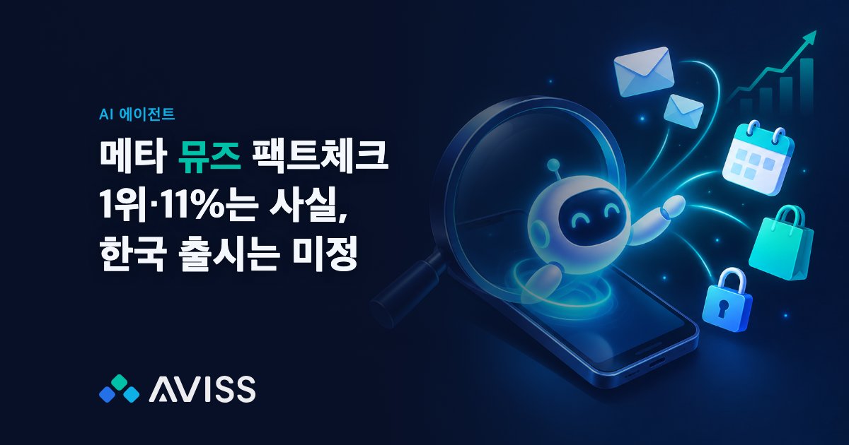 메타 뮤즈(Muse) 팩트체크: 앱스토어 1위와 주가 11%는 사실, 한국 출시는 미정